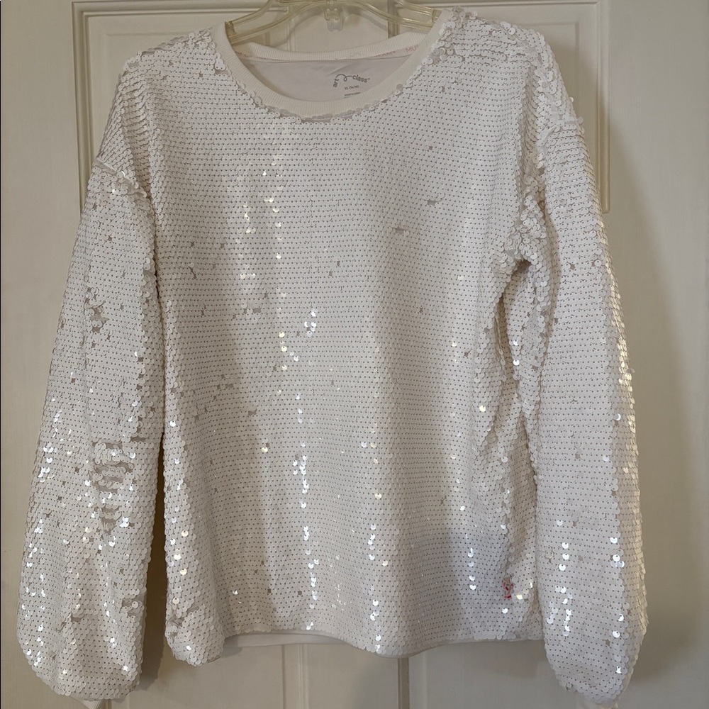 White Sequin top
